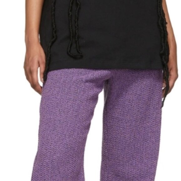NWOT RARE MSGM Purple Tweed Patch Pockets Trousers Pants XS $475 - Picture 7 of 10